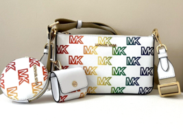 New Michael Kors Small Crossbody with tech attachments Pride Optic White - £83.73 GBP