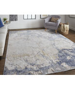 2&#39; X 3&#39; Tan And Blue Abstract Power Loom Distressed Area Rug - €27,27 EUR