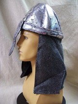 Silver Black Knight Helmet Hat Fake Mesh Chainmail Armor Noble Medieval ... - $168.69 MXN