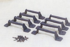 8 Cast Iron Rust Barn Handle Gate Pull Shed Door Handles Fancy Drawer Pulls - $26.99