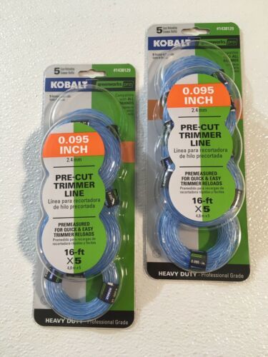 Primary image for Two (2) packs ~ Kobalt / Greenworks Pro ~ .095” Pre-Cut Trimmer Line￼ ~ #1438129