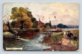 The Thames En Bisham Raphael Tuck Oilette Artista J. T. Adams 1907DB Postal L5 - £2.09 GBP