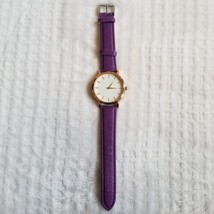 Women&#39;s Round Dial Purple/Gold Tone Minimalist Casual Fashion Analog Watch - $19.80