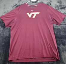 NCAA Virginia Tech Nike Shirt Mens XL Maroon Polyester Short Sleeve Crew Neck - £10.84 GBP