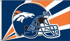 Denver Broncos Helmet Flag 3X5 Ft Polyester Banner USA - £12.35 GBP