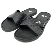 Sanuk Beachwalker Slide Sandal Womens 10 Black Beachy Summer Travel Vacation - $17.09