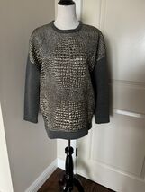 Moncler Gray Gold Metallic Sweatshirt SZ M EUC - $193.05