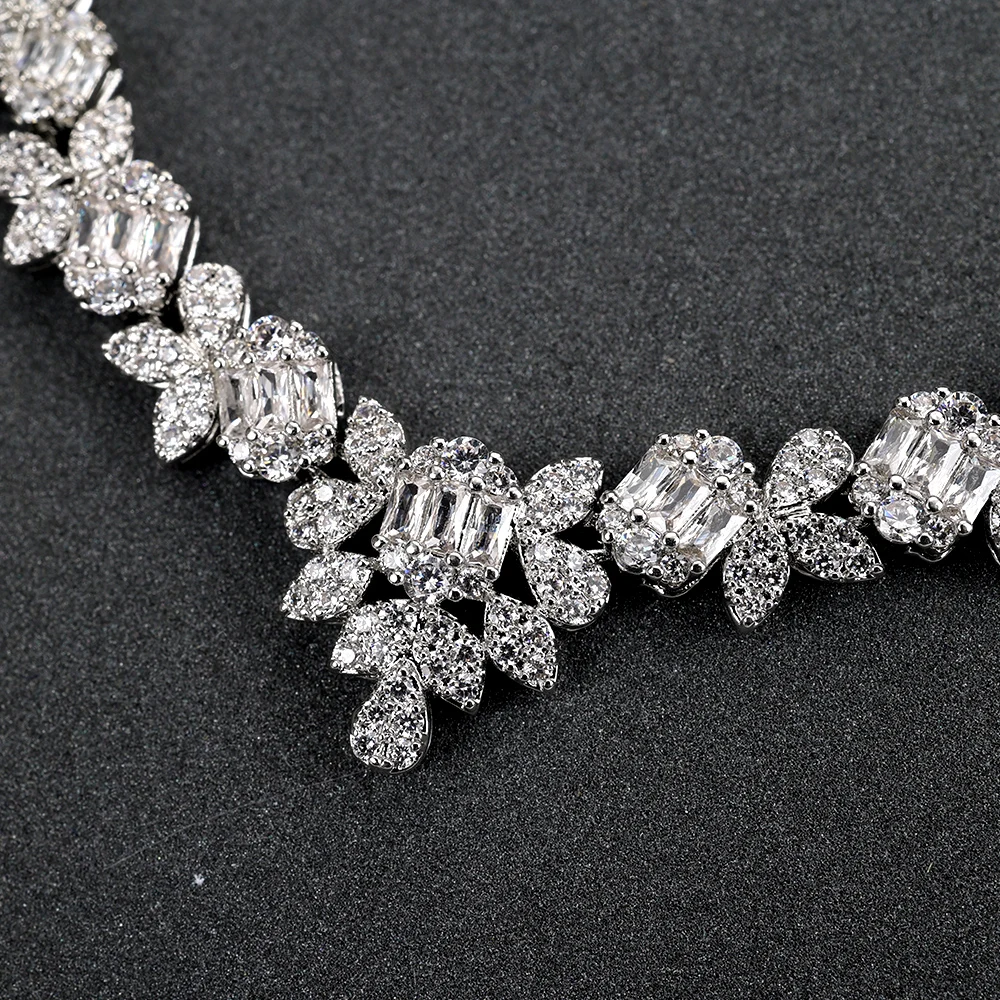 Cubic Zirconia Necklace Jewelry Set for Women Dubai Jewelry Necklace Set... - $90.21