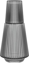 American Atelier Vintage Bedside Water Carafe With Tumbler – 37 Oz Ribbe... - $41.99