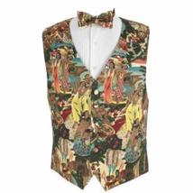 David&#39;s Formal Wear Hawaiian Luau Tuxedo Vest and Bow Tie Size Medium - £117.32 GBP