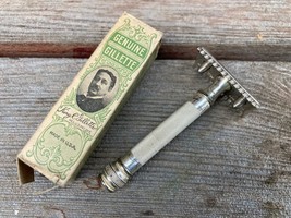 Antique VTG GILLETTE Open Comb Safety Razor King Gillette Box Shaving - £38.84 GBP