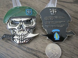 US Army 19th SFG(A) Special Forces Group Creed Green Berets Skull Challenge Coin - £16.35 GBP
