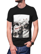 Time spent with cats   Black T-Shirt Tees For Men - £15.72 GBP