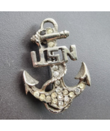 925 STERLING SILVER USN 1949s UNIATED STATES ANCHOR BROOCH - $53.83 CAD
