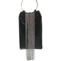 Boutique De FGG Dazzling Silver Crystal Tel Women Aluminum Evening Purse Cocktai - £139.14 GBP