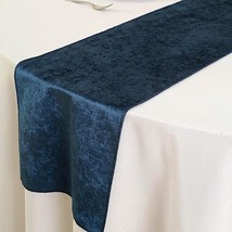 Navy Blue 12X107&quot;&quot; Premium Velvet Table Runner Wedding Party Linens Decorations  - £6.98 GBP