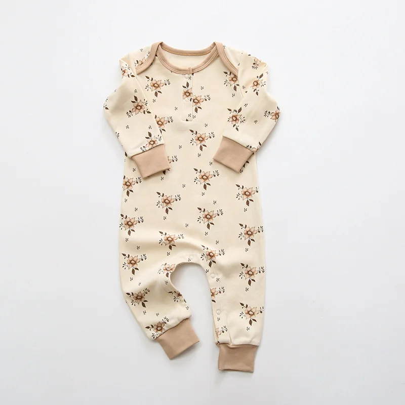 Newborn Baby Rompers Long Sleeve Organic Cotton  Infant Boys Girls  Print Onesie - £86.19 GBP