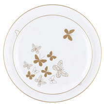 Butterfly Collection Gold / White 8.5&quot; Plastic Salad Plates (10 Count) - $14.99