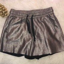 WIYA metallic silver lavender drawstring shorts - $15.92