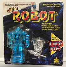 Vtg 1993 Toy State No 8000 Mini Robot Motorized Robotic Voice Blue Color Auction - £50.80 GBP