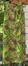 Vintage Sag Harbor Petites Palm Frondes Tropical Maxi Shift Dress Sz 14P... - $19.58