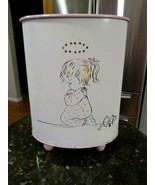 Vintage Ransburg Little Angel Girl Halo Metal Tin Child’s Waste Basket T... - €56,80 EUR