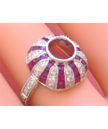 ANTIQUE STYLE ART DECO .4ctw DIAMOND 2.3ct RUBY WHITE 18K 1 CARAT RING M... - €3.267,03 EUR