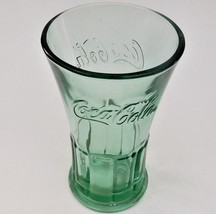 Libbey Coke Heavy Flared Panel Tumbler Green Coca Cola Glass Vintage - £17.76 GBP