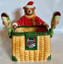 Department 56 Christmas At The Lake BEAR W/ FISH BASKET CHEESEBALL / DIP... - £15.88 GBP