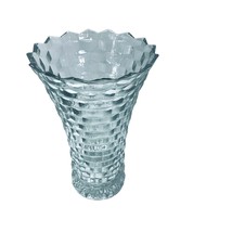 Indiana Glass 10 inch tall Flared Flower Vase Clear Glass Heavy Vintage - £15.68 GBP