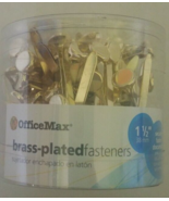 OfficeMax brass-plated fasteners 1 1/2&quot; 100 count-SHIPS N 24 HOURS - $9.78