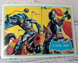 1966 Topps Batman Card Blue Bat 34B A Fatal Joust HIGH GRADE - $27.67
