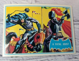 1966 Topps Batman Card Blue Bat 34B A Fatal Joust HIGH GRADE - £21.70 GBP