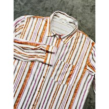 Eden &amp; Olivia Striped Button Down Shirt Roll Tab Sleeve Casual Top M - $412.24 MXN