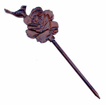 Decorative Garden Hose Guide Bird On Rose Cast Iron Flower Bed Stake 12.... - £10.61 GBP