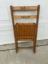 Vintage Wooden Folding Chair Wood Slat Seat Camp Picnic Church  - $78.21