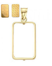 14k Yellow 4-Prong Bezel frame For 20 gram   Ounce Credit Suisse - £148.35 GBP