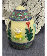 Vintage Easter Egg Candle Rabbit Candle Easter Basket Easter Decor 5.5” ... - £6.22 GBP