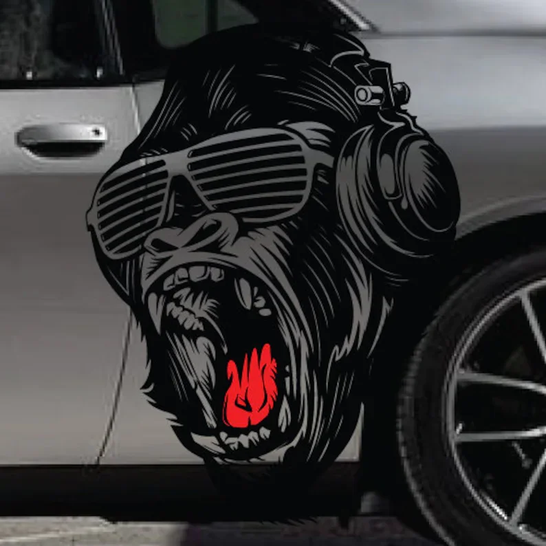 Both Sides - Gorilla King Kong SUV Large Side Glasses Grunge Hood Door Car Bed - £32.11 GBP