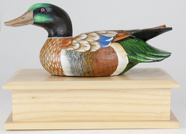 115 Cubic inch Duck Decoy Urn - Male/Oak Box for Cremation Ashes NO ENGRAVING - £149.39 GBP