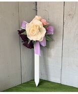 Spring Cemetery Cross , Pastel Grave Decoration, Flowers for Grave - $26.00