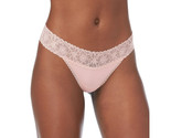 No Boundaries Women&#39;s Micro Lace Thong Panties Size 3XL Dusty Rose - $11.17