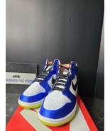 Size 5.5 - Nike Dunk High Blue Satin W - $148.87 CAD
