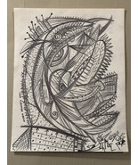 ORIGINAL SURREAL ABSTRACT DRAWING ON PAPER SIGNED HAYDEN BRANKER ORIGINA... - $81.70 CAD