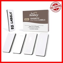 Organize with 50 White Magnetic Dry Erase Labels - 3.2x1.2” Writable &amp; E... - $546.04 MXN