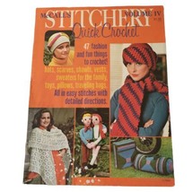 McCalls Stitchery Magazine 1976 Vintage Quick Crochet Pattern Scarf Pillow #4 - $10.88