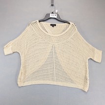Bebe Beige Open Back Knit Sweater Women&#39;s M/L Boxy Crop Short Sleeve Y2K... - $441.85 MXN