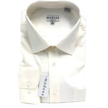 Modena Men&#39;s Dress Shirt Eggshell Looks Ivory Regular Cuff Sizes 18 - 19... - $39.99