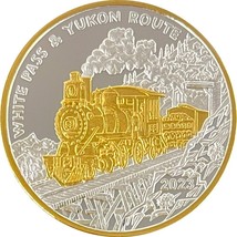 Alaska Mint 2023 White Yukon Train Medallion Gold &amp; Silver Medallion Pro... - $125.72