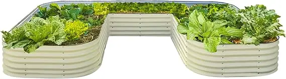 Vego garden 17 Tall U Shape Raised Garden Bed Metal Raised Planter Pearl... - $1,204.44 CAD